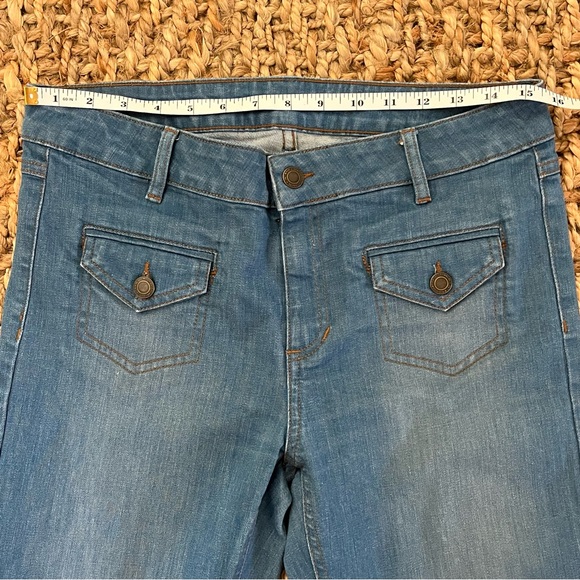 Comptoir Des Cotonniers Jeans Women 40 Flare Euro Hippie Boho 31 X 31 Stretch - Picture 4 of 15